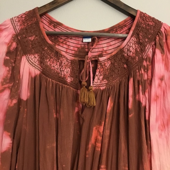 Old Navy Tiered Boho Tie Dye Maxi Dress Cotton Viscose Blend Size 2X - Picture 4 of 14